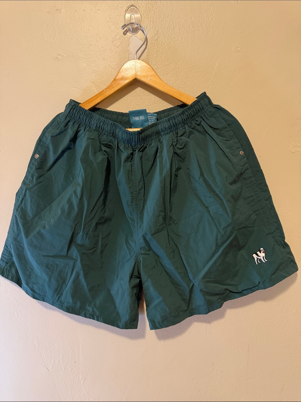 Big Dogs Forest Green Men's Athletic Shorts with Dog Patch